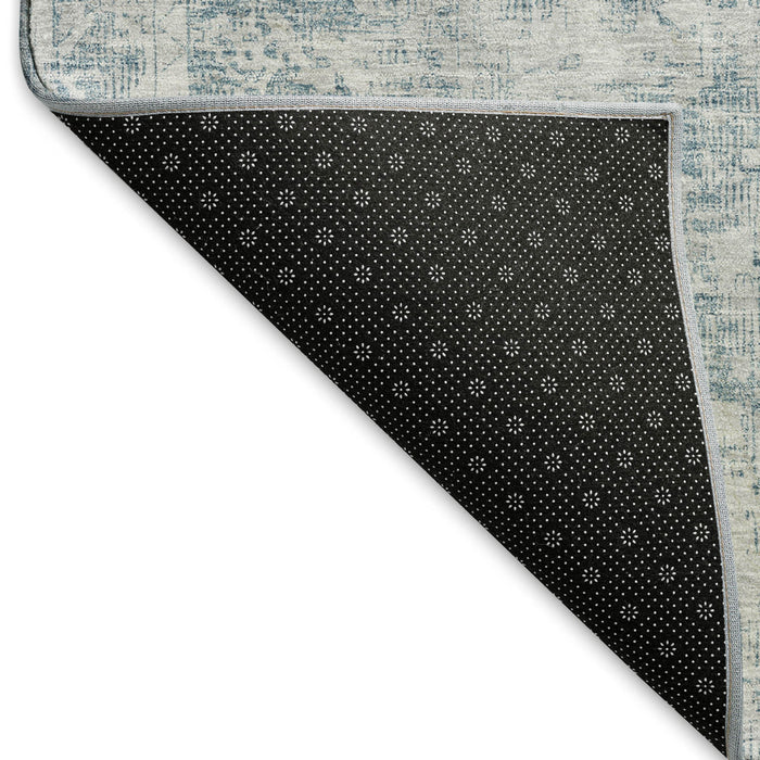 10' X 14' Oriental Washable Area Rug With UV Protection (692016) - Sky Blue / Silver