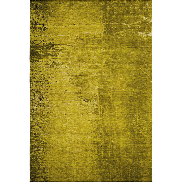 8' X 10' Abstract Washable Area Rug Polyester With UV Protection - Gold / Gray