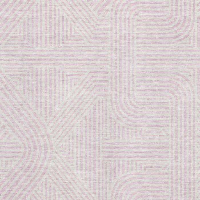 10' X 14' Abstract Geometric Washable Area Rug With UV Protection (672935) - Pink / Ivory