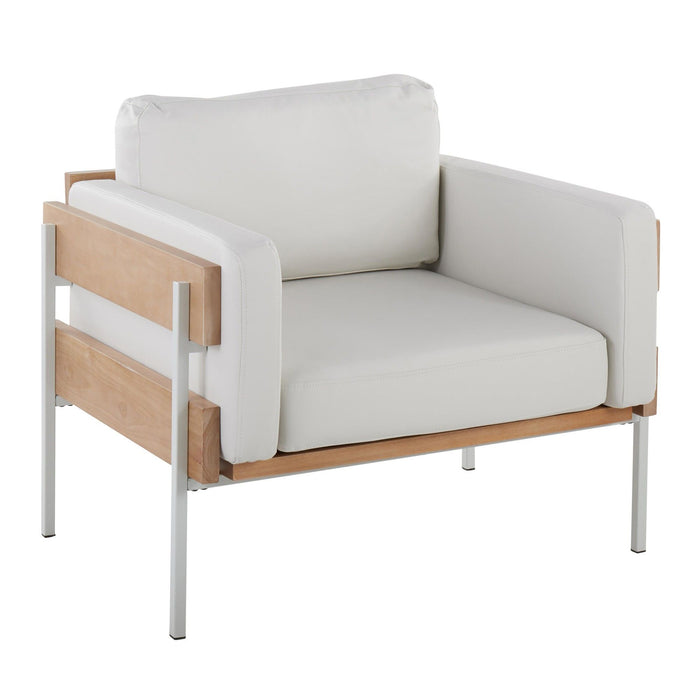 Kari - Accent Chair - White & Natural Base