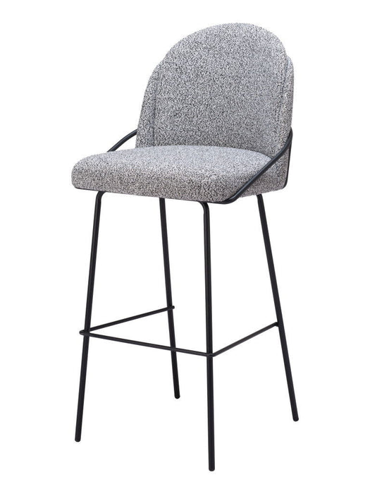 30" Modern Shearling And Steel Bar Height Bar Chairs (Set of 2) - White