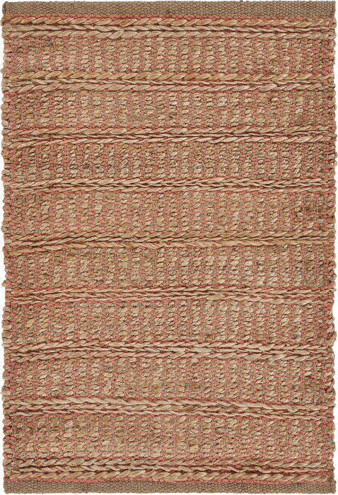9' X 12' Jute Hand Woven Area Rug (712655) - Natural / Pink