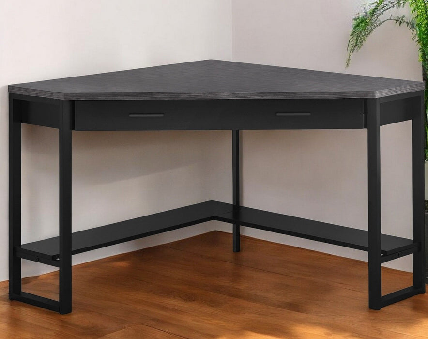 42" x 42" x 30" Corner Computer Desk - Gray And Black