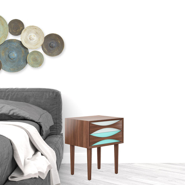 20" Two Drawer Nightstand - Wood Brown
