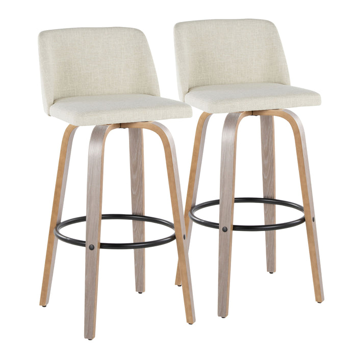 Toriano - 30" Fixed-Height Barstool (Set of 2) - Light Gray
