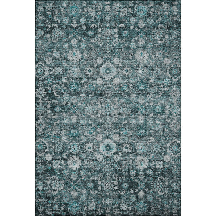 10' X 14' Oriental Washable Area Rug With UV Protection (653803) - Teal / Aqua