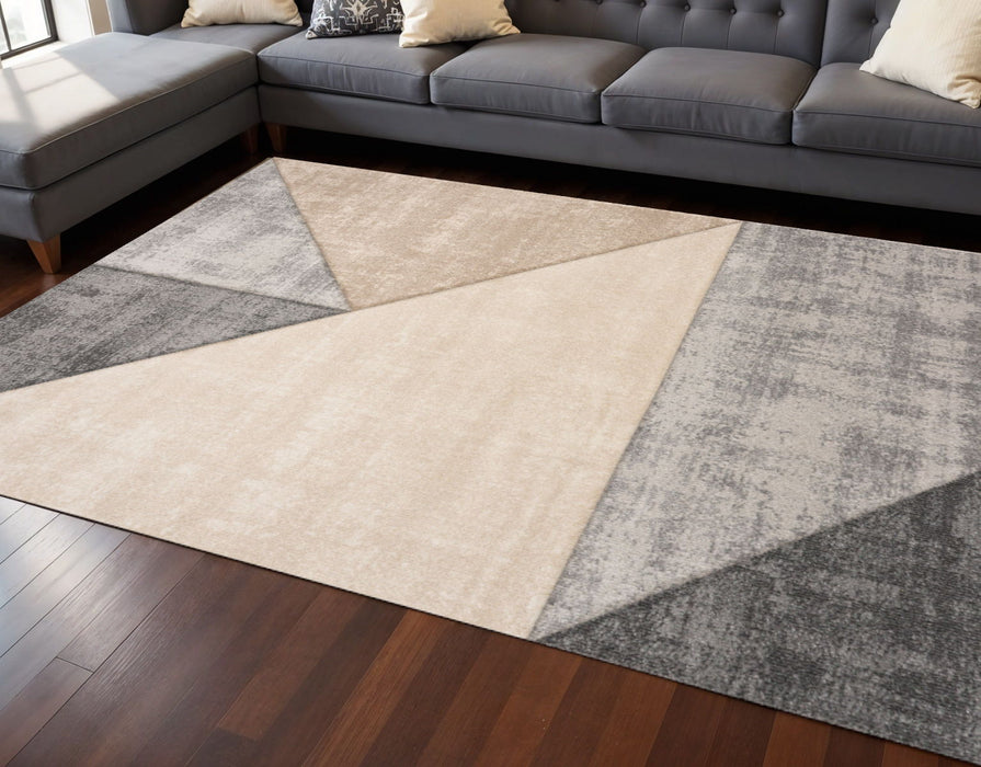 8' X 11' Geometric Area Rug (661362) - Gray / Beige