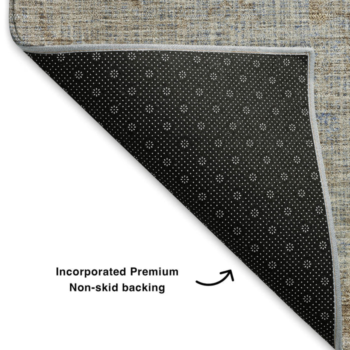 10' X 14' Abstract Washable Area Rug With UV Protection (707557) - Taupe / Beige