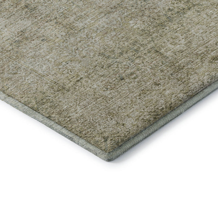 10' X 14' Abstract Washable Area Rug With UV Protection (717947) - Sage / Beige