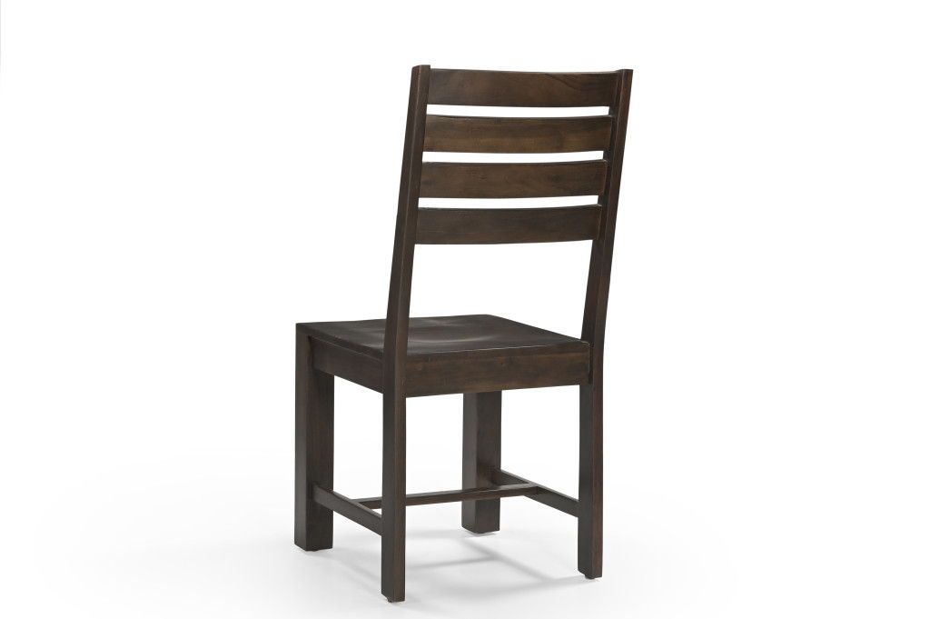 Solid Wood Ladder Back Dining Side Chairs (Set of 2) - Brown