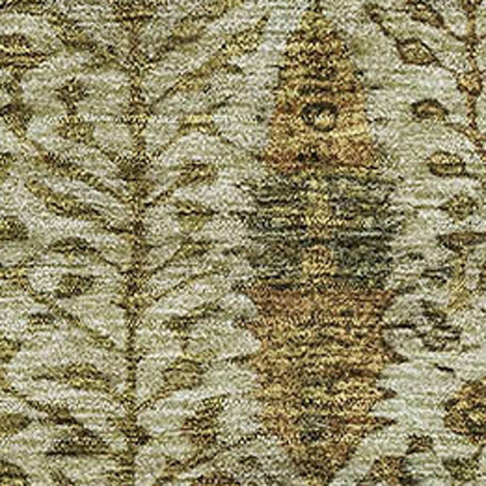 10' X 14' Floral Vines Washable Area Rug With UV Protection (716635) - Wheat / Gold