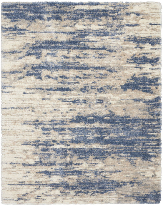 8' X 10' Abstract Shag Area Rug - Light Blue