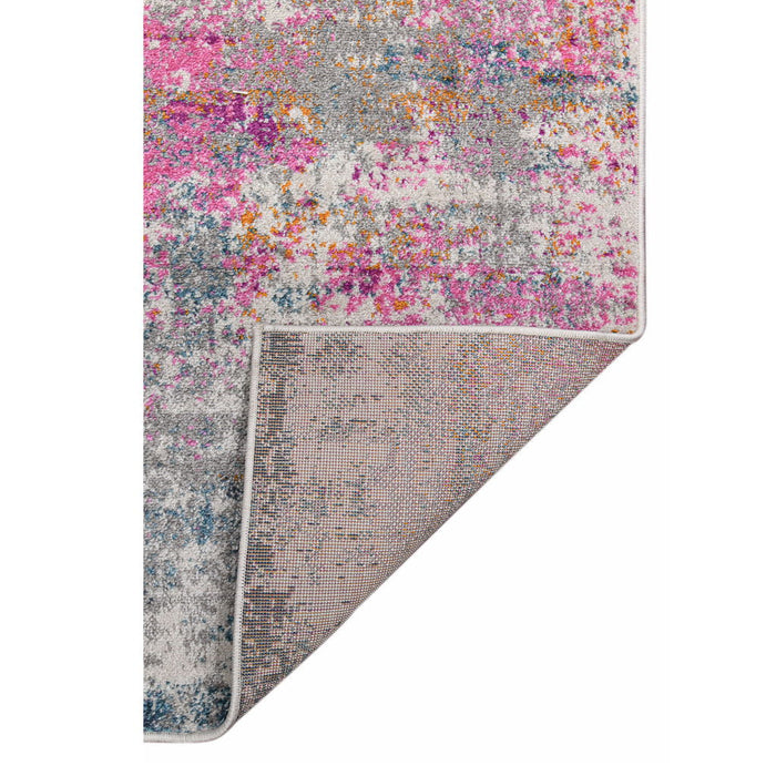 9' x 12' Abstract Power Loom Area Rug - Pink And Orange