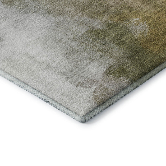 10' X 14' Abstract Washable Area Rug With UV Protection (715675) - Green / Ivory