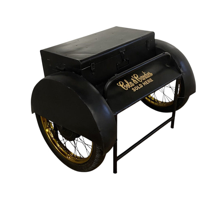Old Time Delivery Box Table With Storage - Black