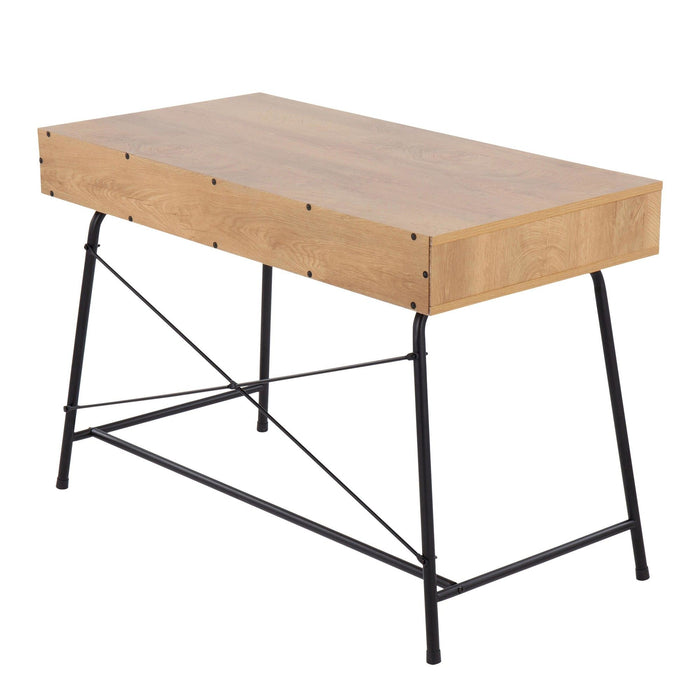 Casper - Desk - Black Steel And Brown Wood