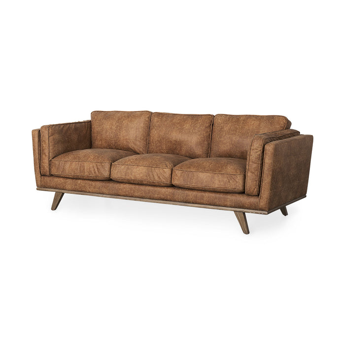 Leather Sofa - Brown