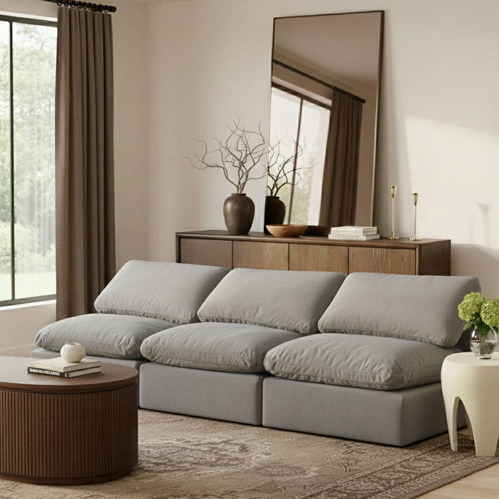 Indulge - Velvet 3 Seat Modular Armless Sofa