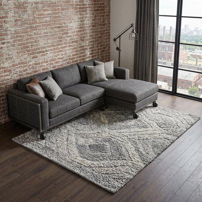 12' X 15' Abstract Hand Tufted Area Rug (744449) - Gray / Ivory / Taupe