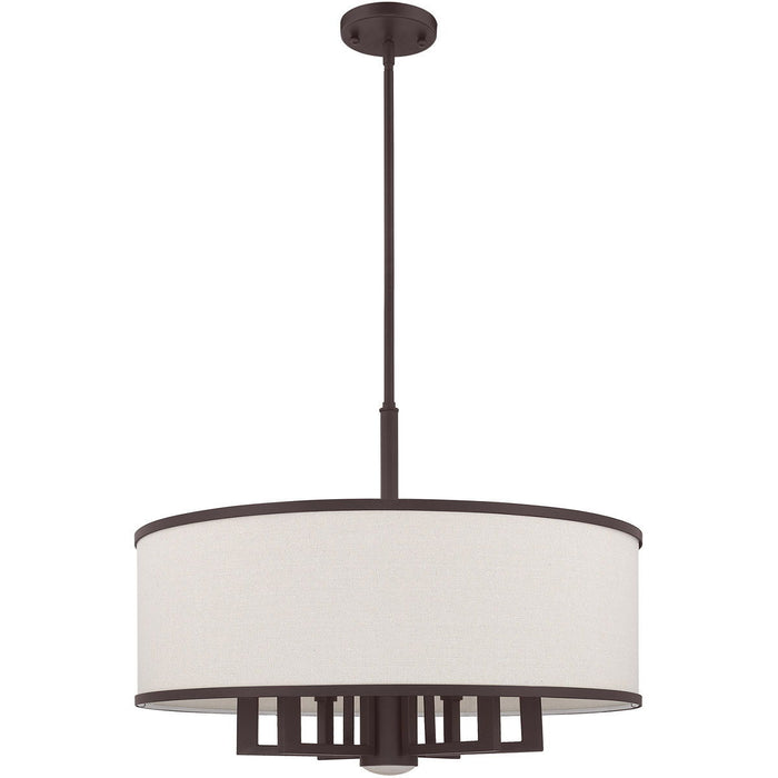 20'' Seven Light Dimmable Chandelier With Shades - Bronze