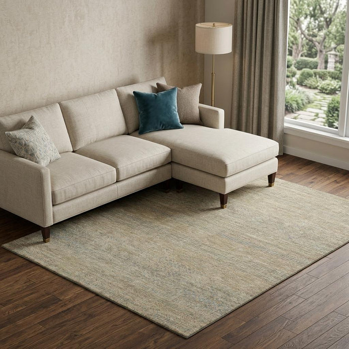 10' X 14' Striped Washable Area Rug With UV Protection (695492) - Beige / Gray / Khaki