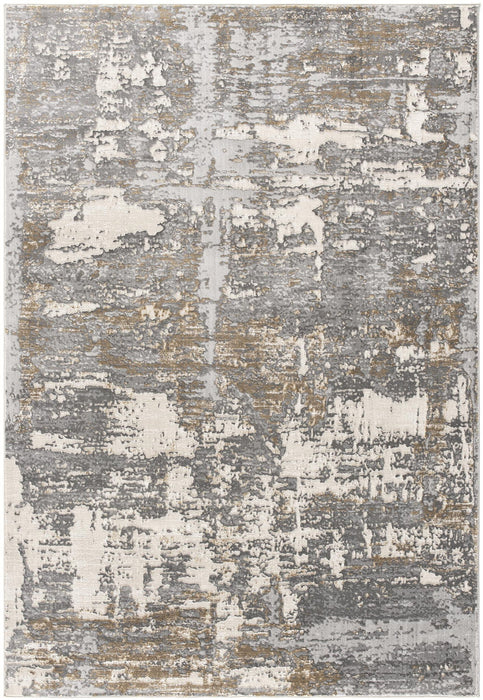 9' x 12' Abstract Washable Non Skid Area Rug - Beige