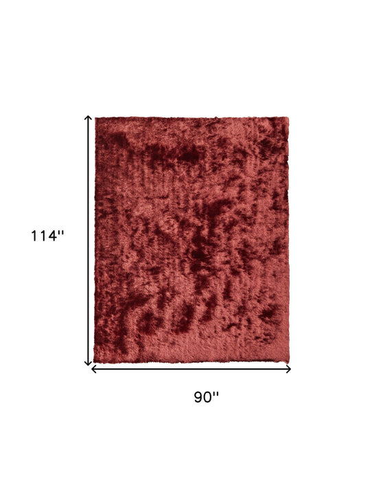 8' x 10' Shag Hand Tufted Area Rug - Red