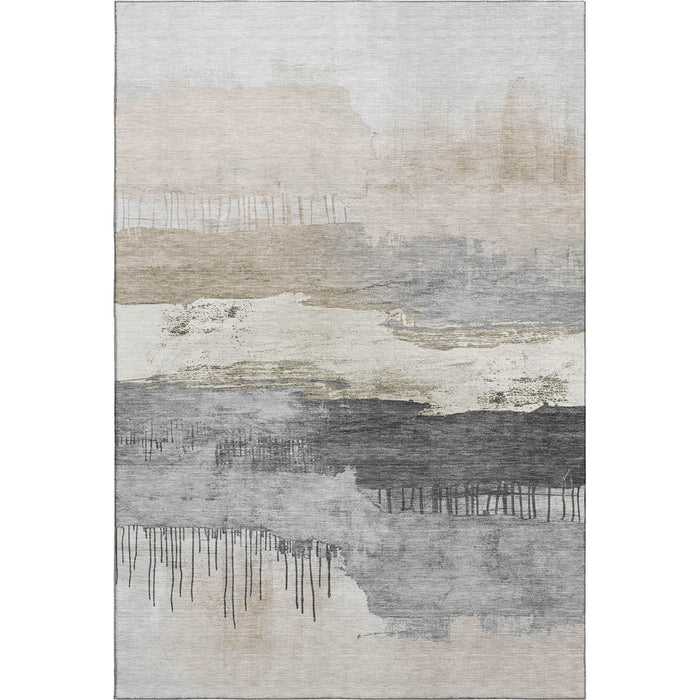 10' X 14' Abstract Washable Area Rug With UV Protection (706673) - Ivory / Gray / Beige