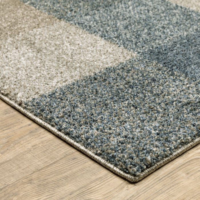 8' x 11' Geometric Power Loom Area Rug - Tan And Gray