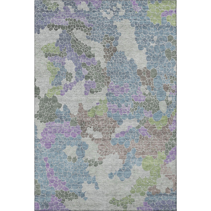 10' X 14' Geometric Washable Area Rug With UV Protection (707689) - Blue / Green / Lavender