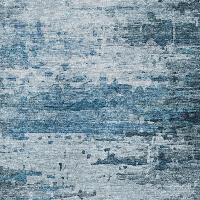10' X 14' Abstract Washable Area Rug With UV Protection (715411) - Blue / Gray