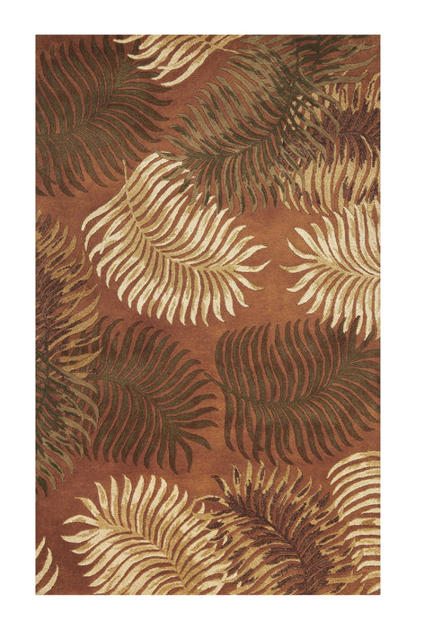 5' x 8' Wool Area Rug - Rust