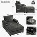 Giga modern oversized stationary chair with matching ottoman, built-in cupholders and USB charging ports for comfortable relaxation.