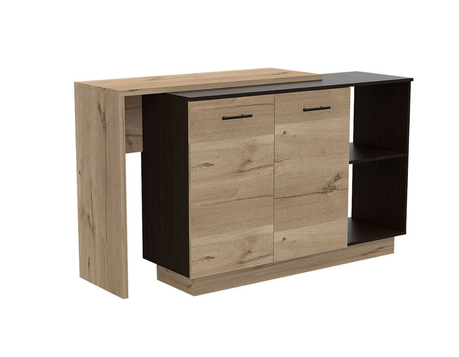 59" Kitchen Island With Storage - Natural / Black