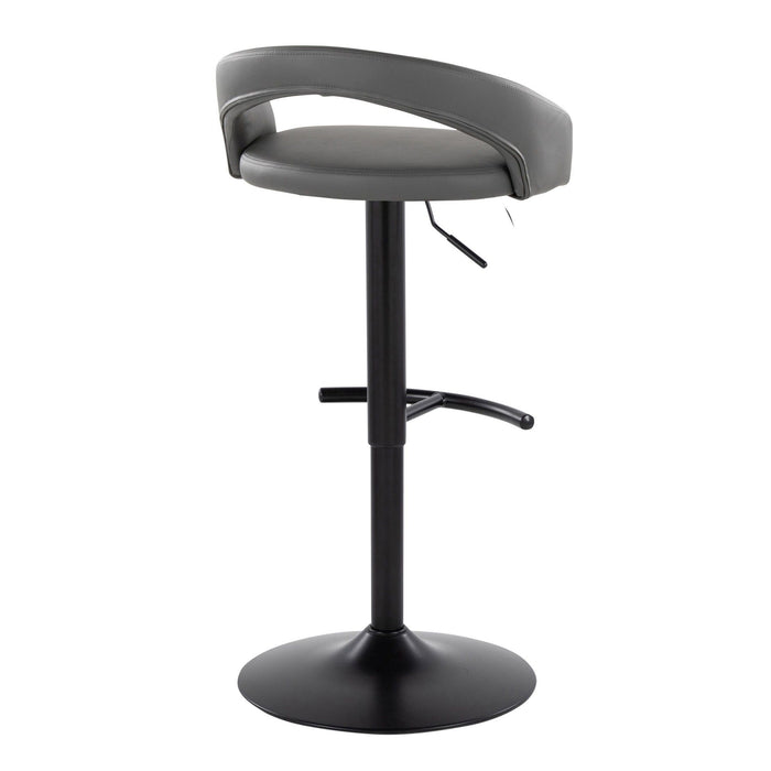 Grotto - Upholstered Adjustable Barstool - Black Metal Base