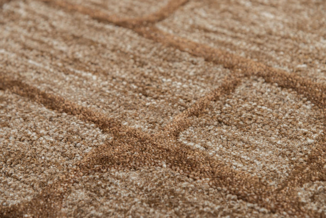 9' X 12' Wool Abstract Hand Tufted Area Rug (747086) - Brown / Chocolate / Beige