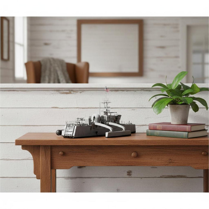 Hand Painted Model Boat (624324) - Gray