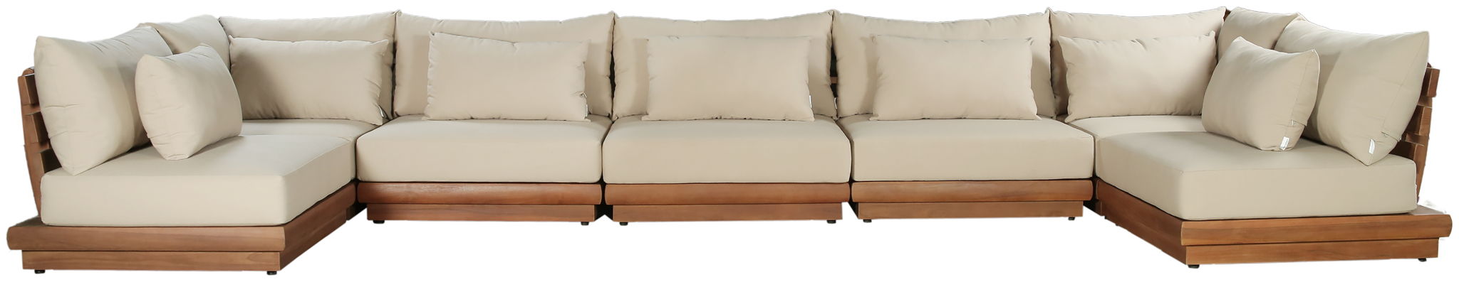 Mirella - 7 Piece Water Resistant Fabric Upholstered Outdoor Patio Modular Sectional