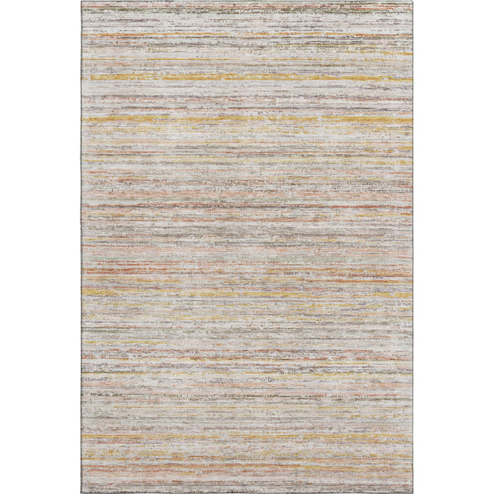 10' X 14' Striped Washable Area Rug With UV Protection (692382) - Terra Cotta / Gold / Peach
