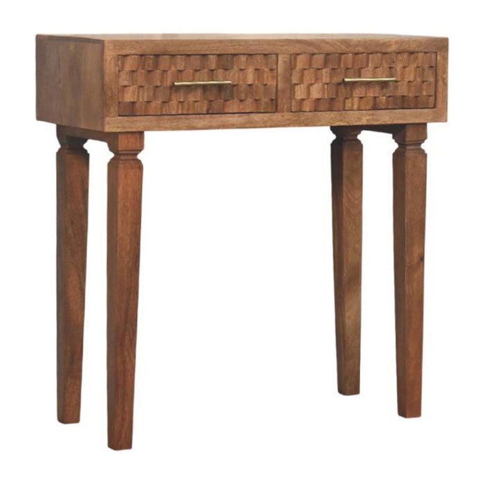 Solid Wood Solid Console Table With Two Drawers (719176) - Brown