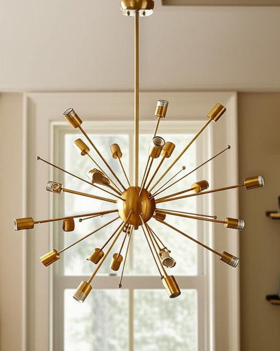 Multi Light Metal Dimmable Chandelier - Gold