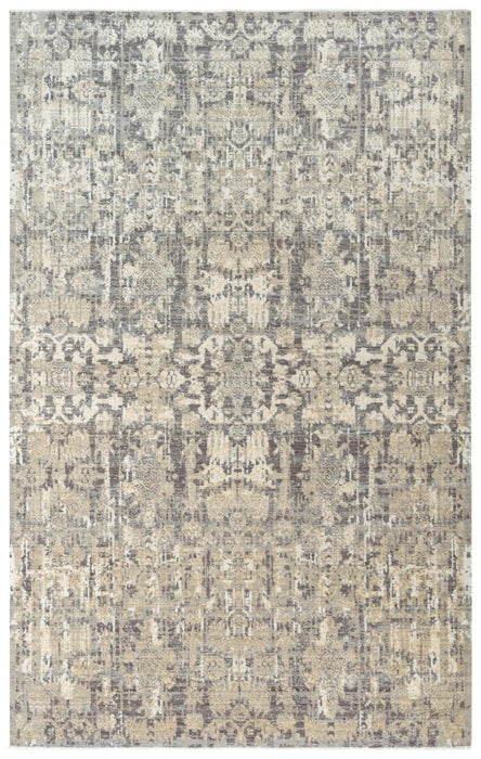 8' X 10' New Zealand Lambs Wool Damask Hand Carved Handmade Area Rug (747263) - Copper / Beige