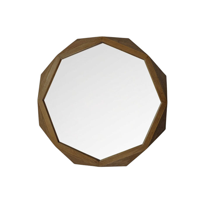 32" Octagon Wooden Frame Wall Mirror - Bronze