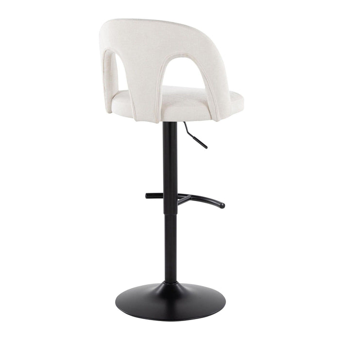 Ava - Upholstered Adjustable Barstool (Set of 2) - Black Metal