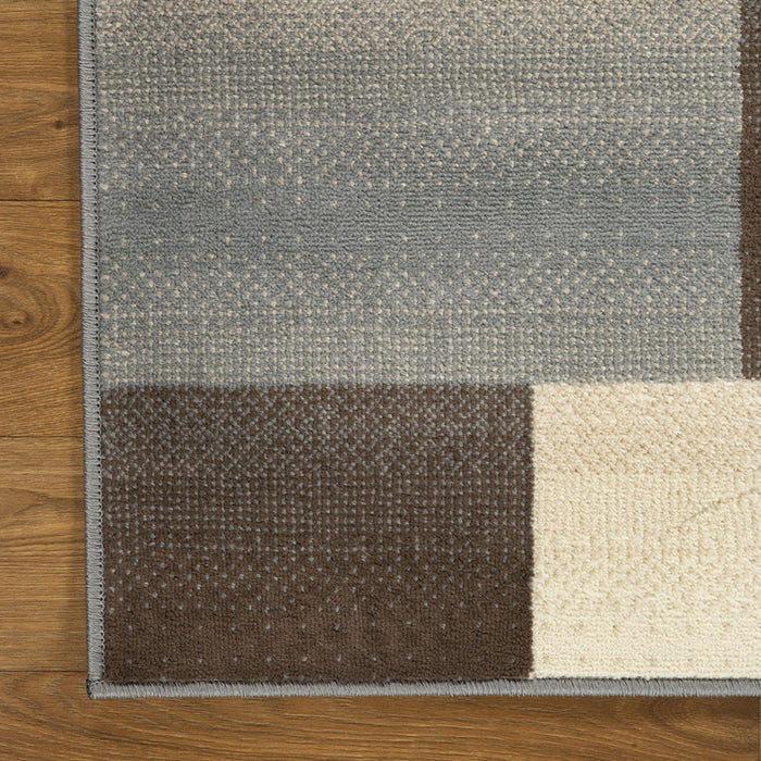 9' x 12' Patchwork Power Loom Stain Resistant Area Rug - Gray