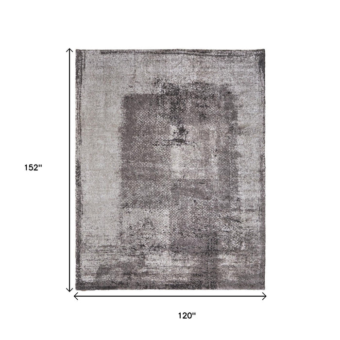 10' X 13' Abstract Distressed Area Rug - Gray / Taupe