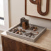 Michael genuine marble tray by Meridian Furniture, rectangular tray with smooth white marble surface and natural gray veining.