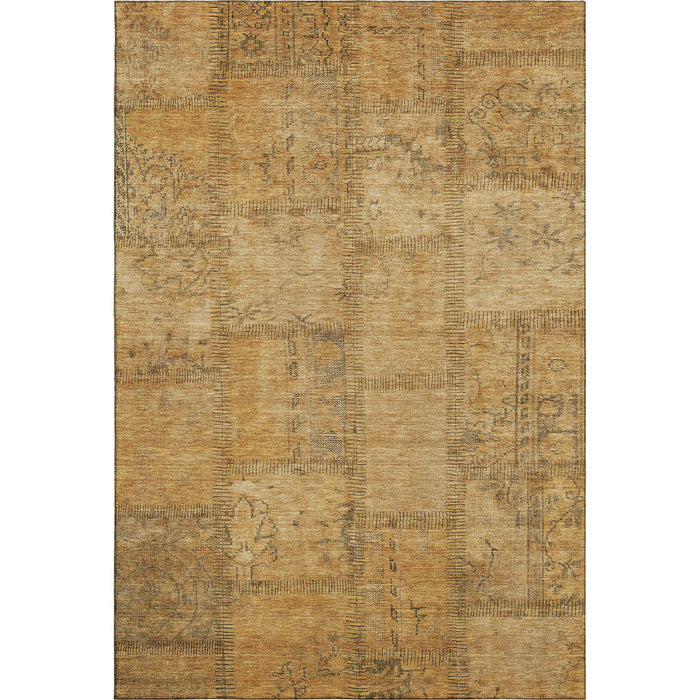 10' X 14' Patchwork Washable Area Rug With UV Protection (656148) - Copper / Gray