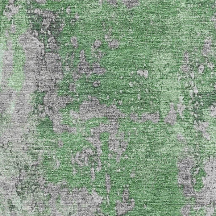 10' X 14' Abstract Washable Area Rug With UV Protection (701461) - Green / Gray