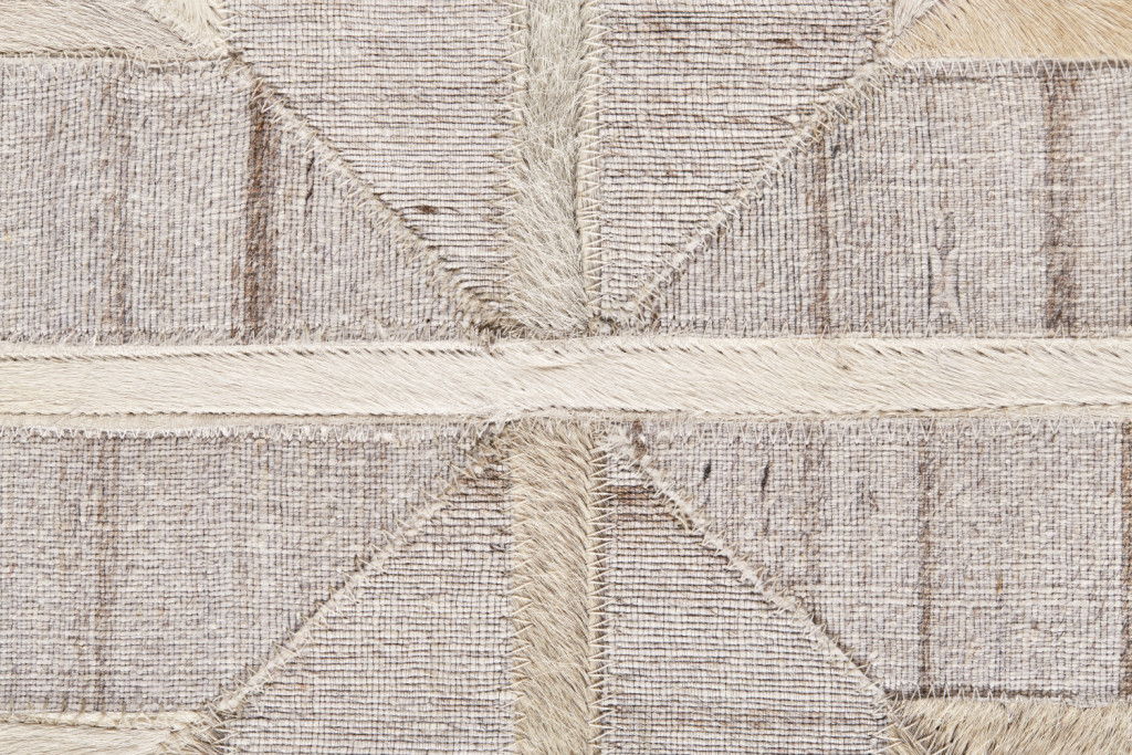 5' x 8' Geometric Hand Woven Area Rug - Gray Ivory And Brown
